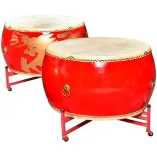大鼓牛皮鼓立式中国鼓成人战鼓龙鼓寺庙鼓舞蹈演出装饰鼓威风堂鼓 券