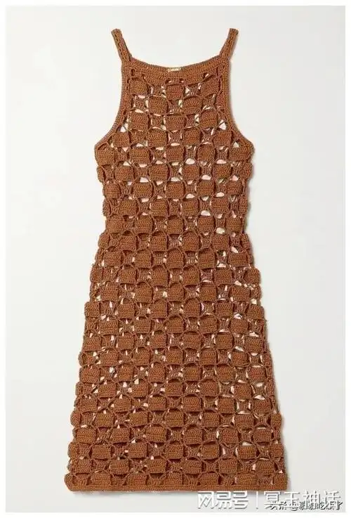 钩针编织方形镂空花样连衣裙图解教程