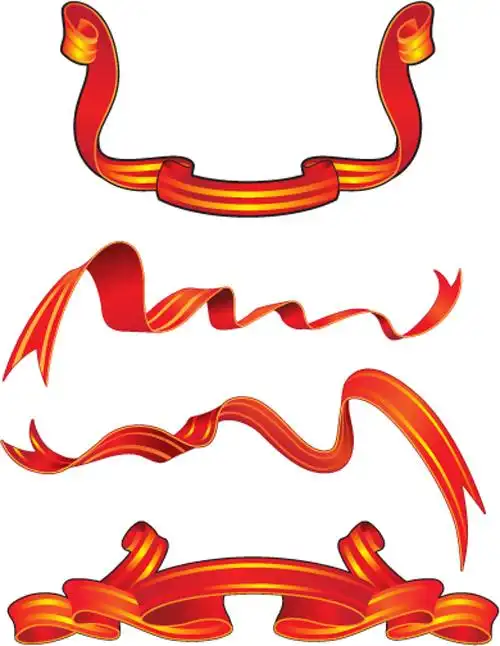 随风飘扬的红彩带简笔画