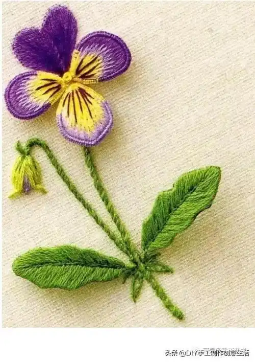 刺绣花朵和叶子绣法大全教程 - 刺绣图案 - 刺绣教程针法大全 - 刺绣