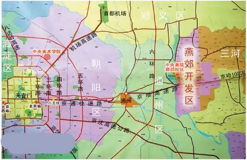 中央美术学院燕郊校区艺考乘车路线及地图
