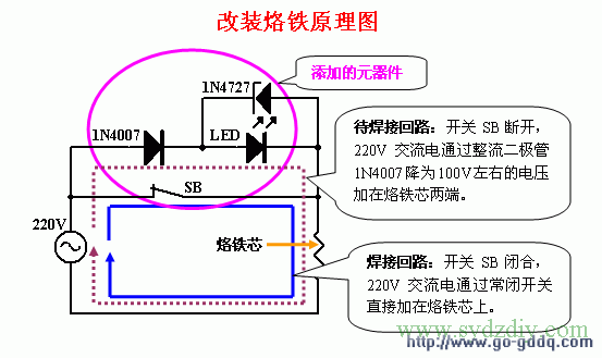 简易节能电烙铁电路设计与分析