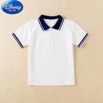 衣服夏季男童短袖polo衫小学生校服中大儿童白色翻领t恤女童学院童装