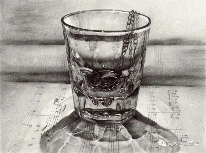 素描静物中玻璃器皿得质感该如何表现?