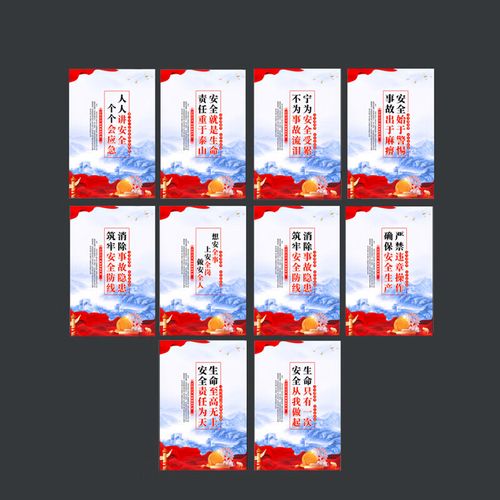 庄太太【70*100cm安全月海报10张 款式备注】安全月海报展板主题海报
