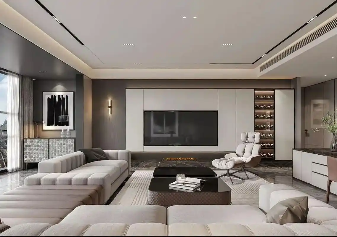 现代风格电视背景墙.