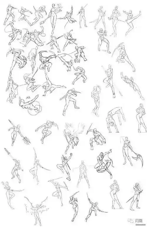 漫画人物绘画教程:打斗姿态_壁纸_冰墩_插画