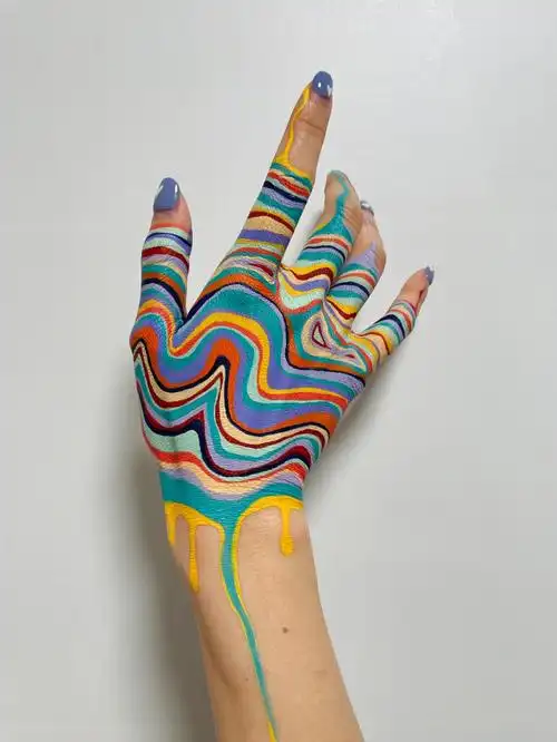 手部创作16彩色流沙