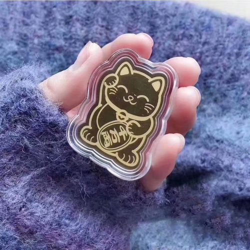 抖音同款金箔招财猫手机贴黄金创意贴片个性手机贴网红苹果安卓