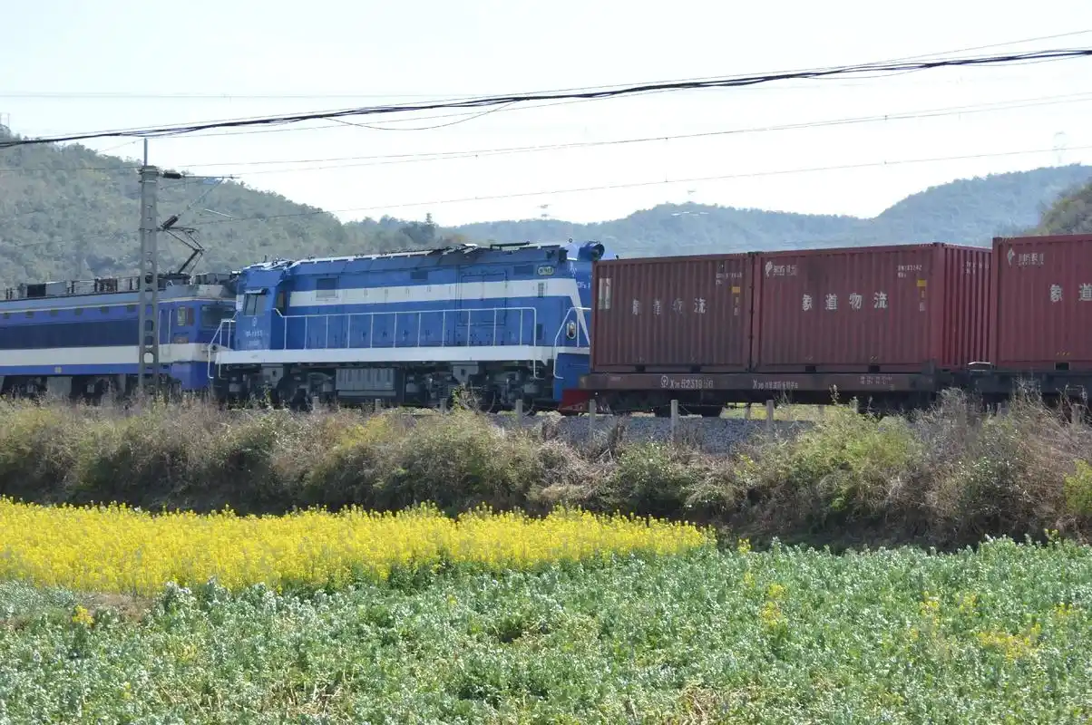 花海与列车,外加雪景#铁路摄影#车辆回送#花海@星.空(开学 - 抖音