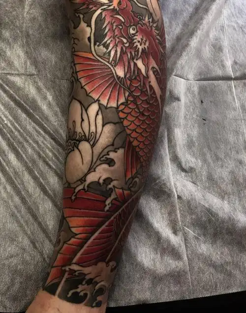 鳌鱼纹身图片新传统纹身图案