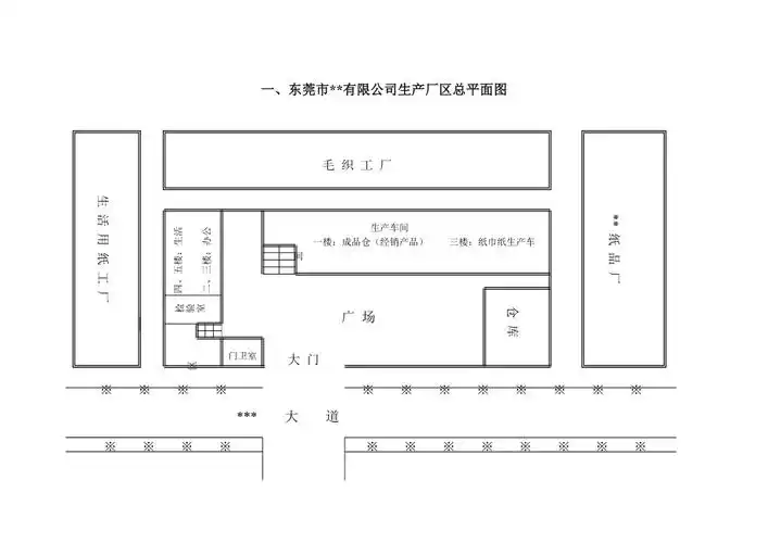 东莞有限公司生产厂区总平面图