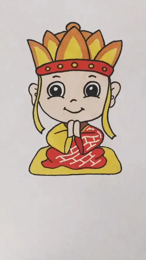 简笔画中国四大名著西游记人物唐僧简笔画教程