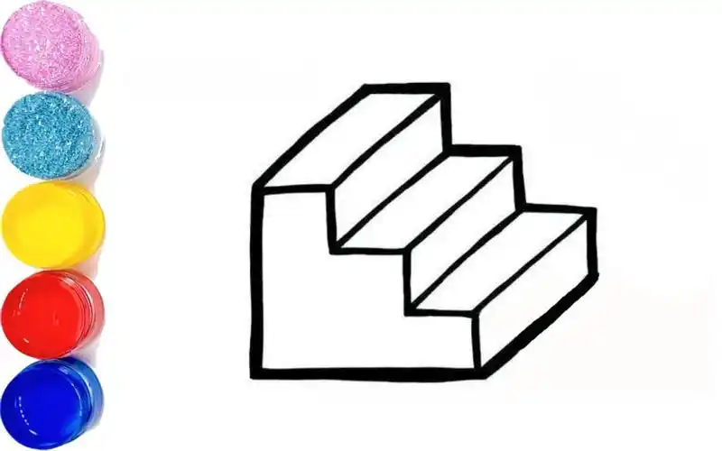 教小朋友们简笔画楼梯,非常简单哦