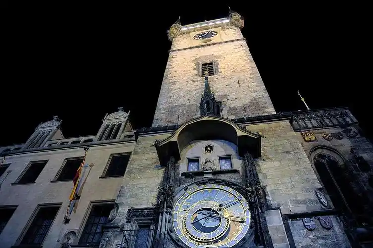 布拉格,老城市广场著名的天文钟.