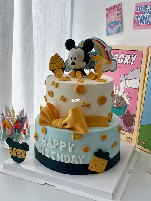 米奇双层男孩蛋糕