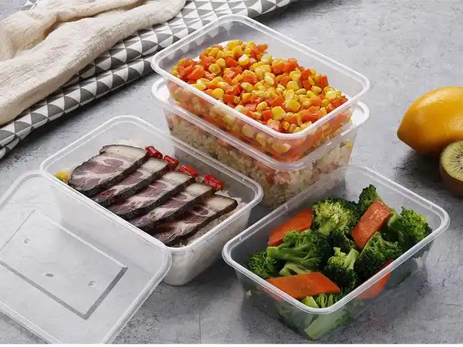 长方形一次性餐盒透明1000ml塑料饭盒带盖打包外卖快餐便当盒餐具