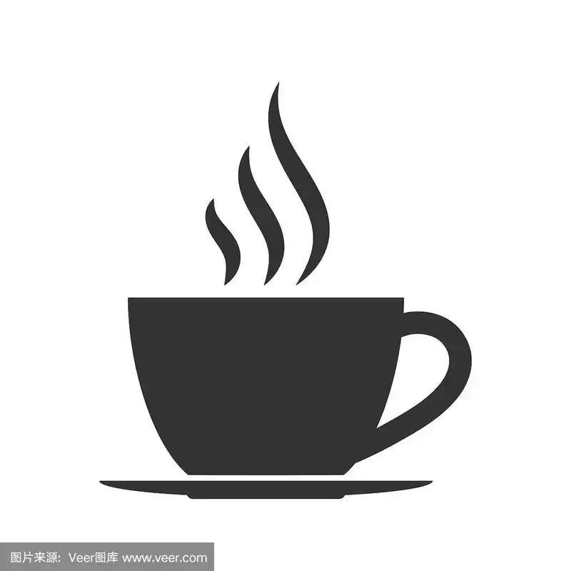 热咖啡杯图标logo的设计和装饰