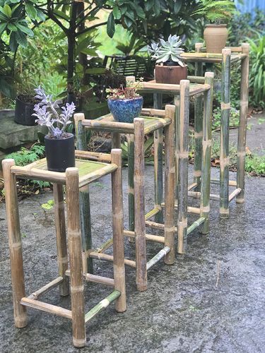 竹子花架禅意多层落地单个置物小架子民卧室花架