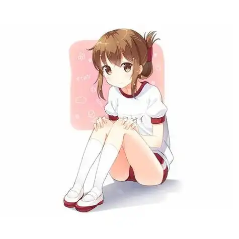 坐着的动漫女生头像图片