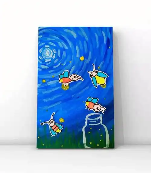 萤火虫儿童画