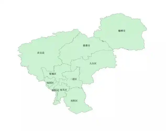 长春市及所属一县两市区划图