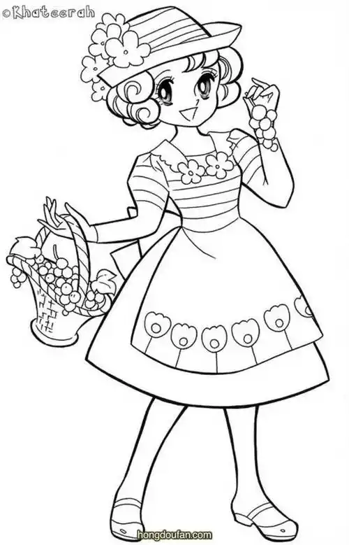 填色大全,填色游戏,妹妹,姐姐,幼儿涂色,手绘小元素,打印,打印大图