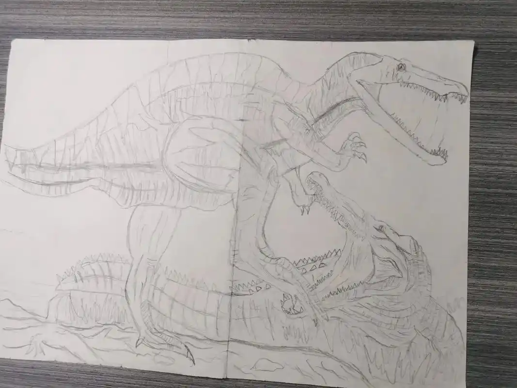 帝鳄攻击同体型似鳄龙#古生物 #似鳄龙 - 抖音