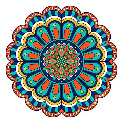 曼荼罗彩色艺术图案为墙上的艺术.插画下载