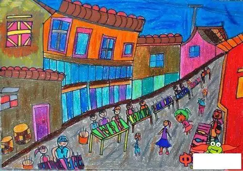 画儿童画热闹的街道儿童简笔画游乐场真热闹简笔画热闹的大街主题简笔