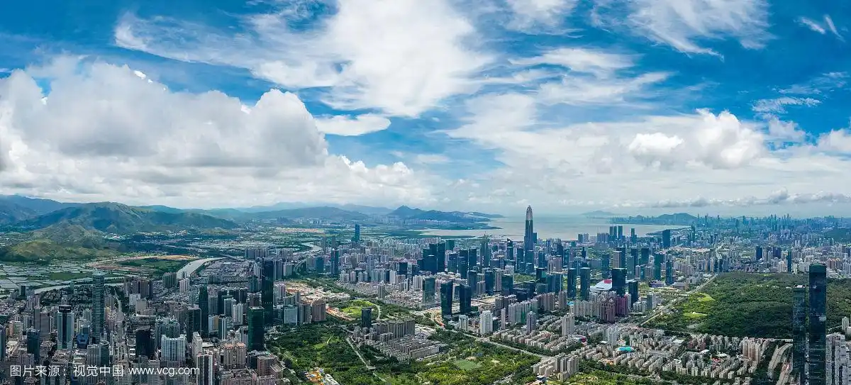 航拍深圳城市风光全景图