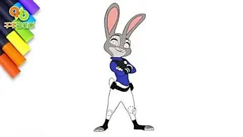 动物都市的兔子警官朱迪简笔画