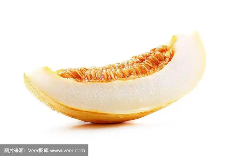 黄色甜瓜,切片孤立白色背景