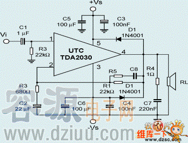北京福彩3d开奖:基于tda2030/tda2030a组成的btl中低音功放电路_容源
