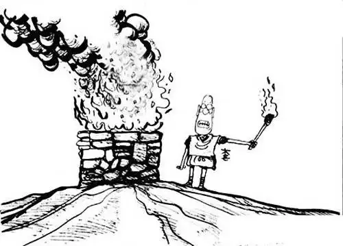 点燃烽火台简笔画图片