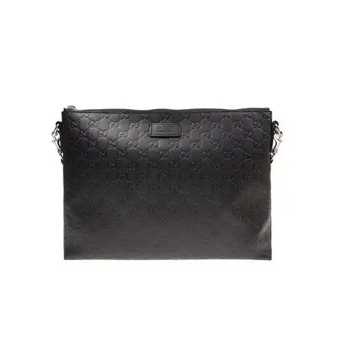 古驰gucci男包古奇男包时尚真皮薄款邮差包黑色473882dmt1n1000