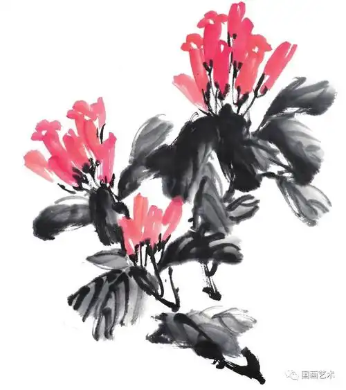 图文教程:冬红,炮仗花的写意画法示范