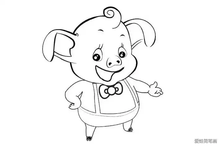 猪简笔画拟人