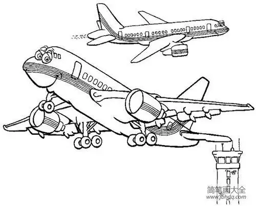 乘坐飞机的流程图简笔画