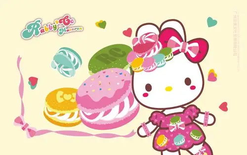 可爱马卡龙兔子卡通图片电脑壁纸