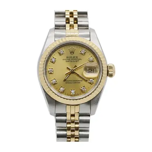 [9.0新]劳力士rolex女士日志型间金刻度后镶钻自动机械表