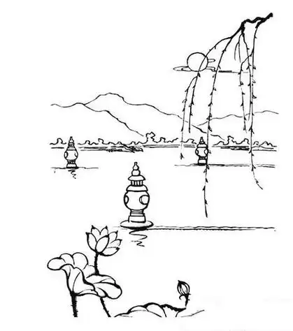 三潭印月简笔画怎么画三潭印月简笔画怎么画儿童杭州西湖简笔画西湖简