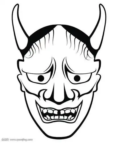 鬼脸恐怖简笔画面具