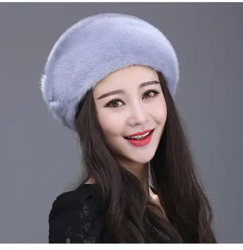 东北貂皮帽子 貂皮帽子女冬季整貂妈妈皮草帽子冬天时尚保暖貂毛护耳