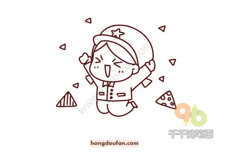 红豆饭小学生简笔画大全