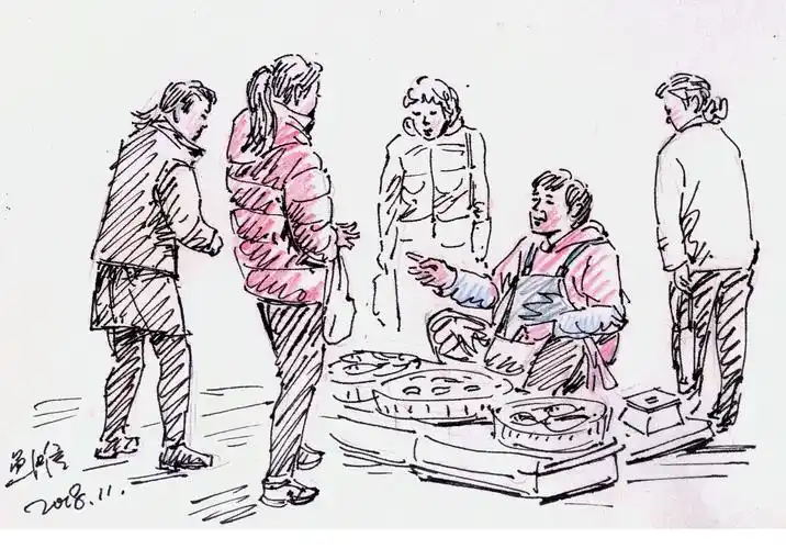 新开市场的速写.