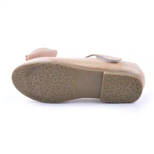 蝴蝶结儿童公主鞋 女童单鞋ym-20 米色 休闲鞋底28码(鞋内长约17