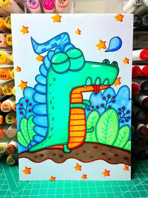 儿童画马克笔画