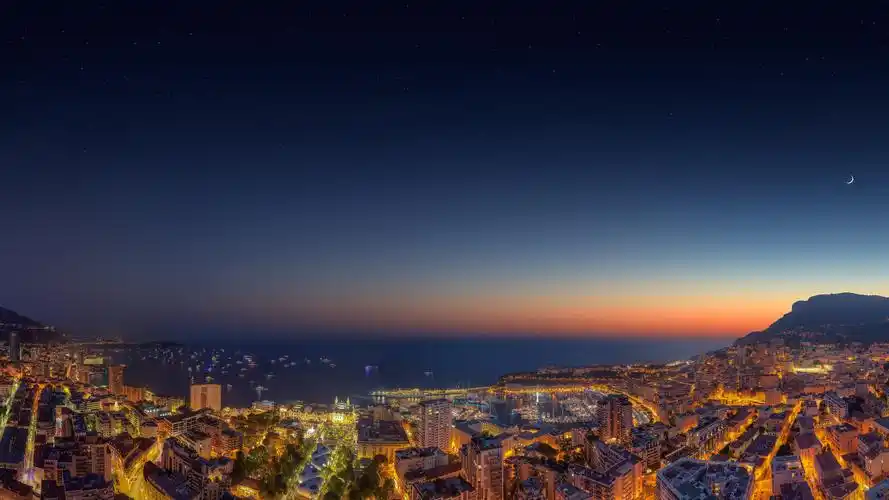 高空视角城市夜景高清桌面壁纸