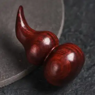 思古 实木血檀雕刻葫芦手把件小物件古典挂坠工艺品寓意福禄车挂件